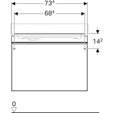 500.556.JI.1 Шкафчик для раковины Geberit Citterio, с одним выдвижным ящиком Geberit  - Вид №21