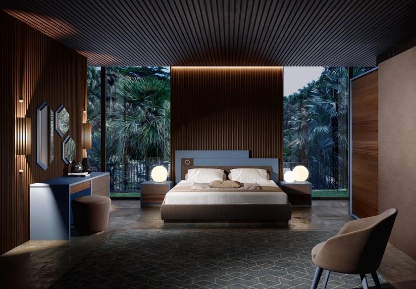 Caroti Деревянная кровать для хранения в современном стиле с обитым изголовьем Concept 25 stylo - Вид №1