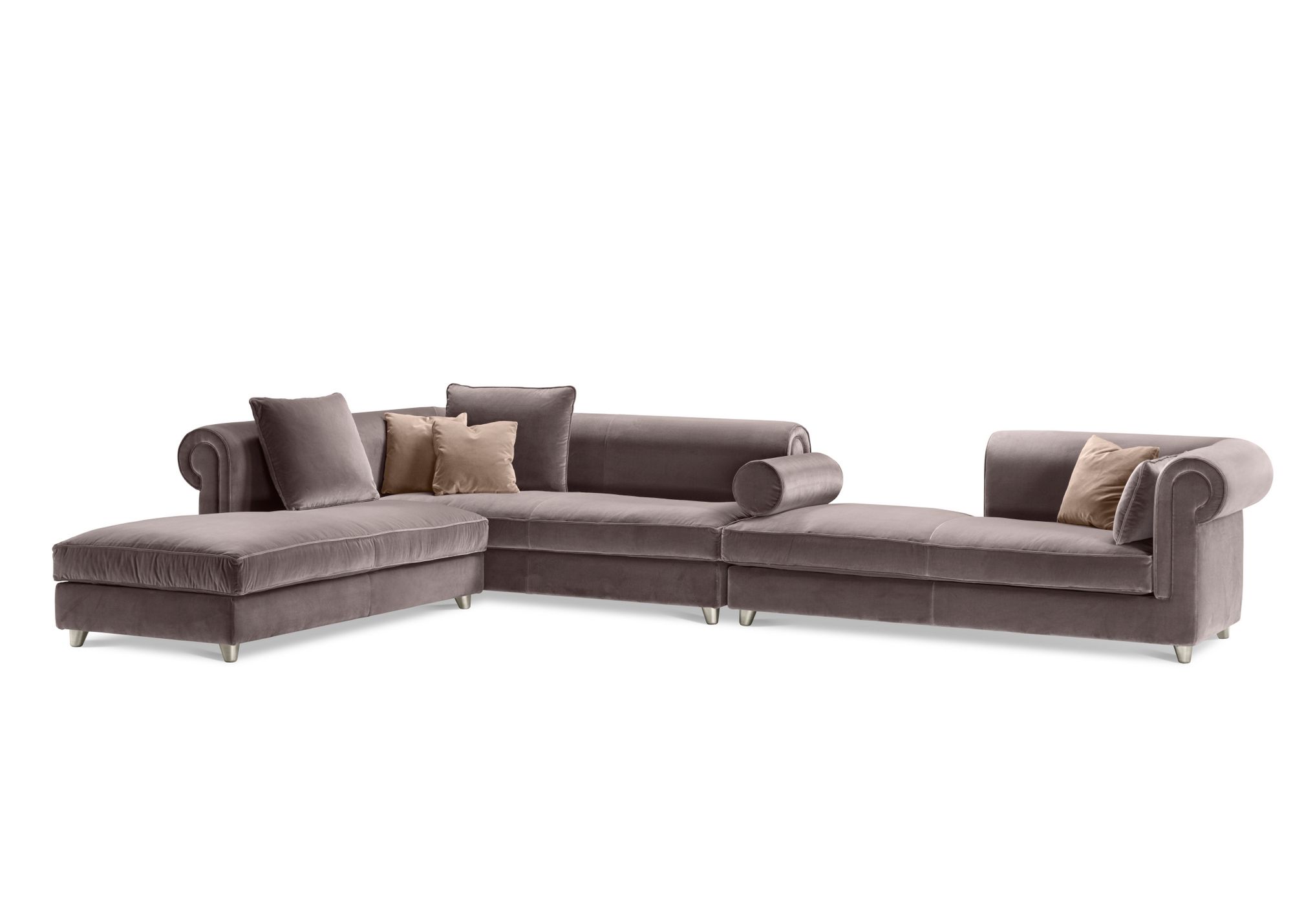 Бархатный диван с полуостровом GHIDINI1961 Портофино ARCH-00151174 - Вид №1