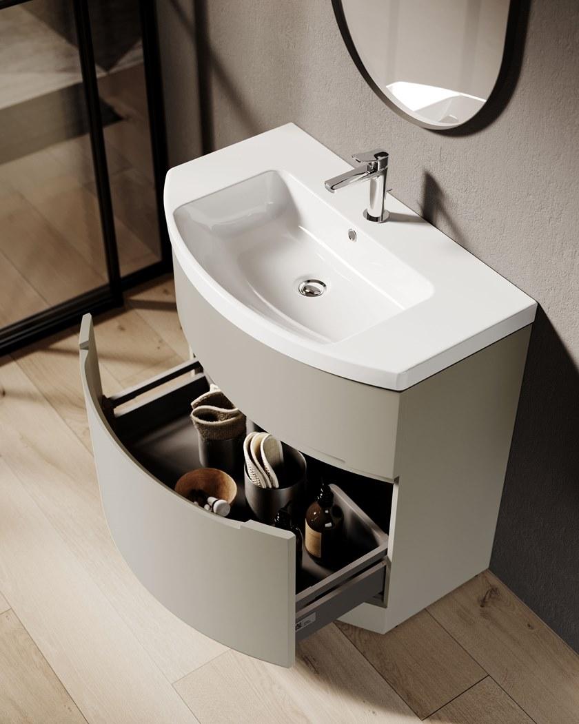 Mobiltesino Отдельностоящая лакированная тумба под умывальник с ящиками Estra sun-id-1397436 - Вид №3