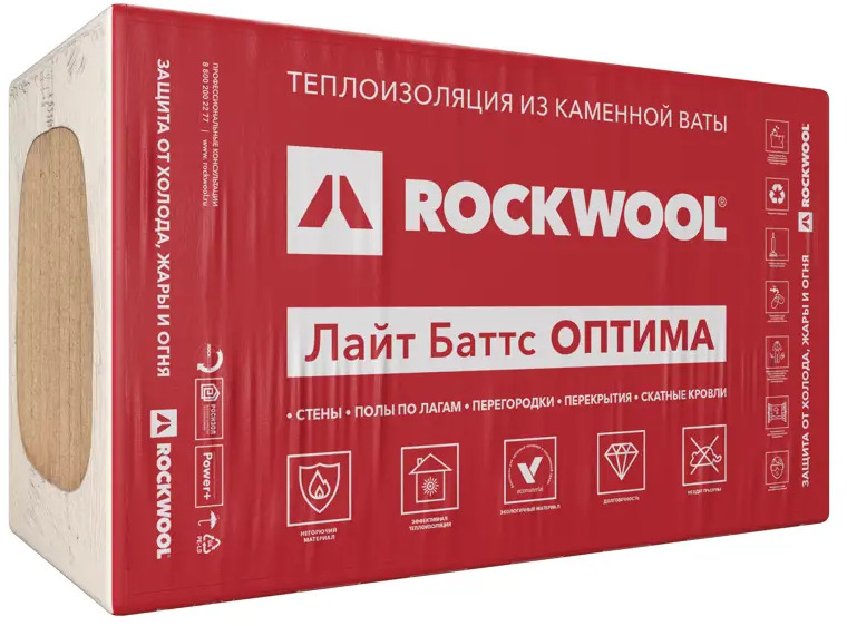 Rockwool Лайт Баттс Оптима: экологичный утеплитель для эффективной теплоизоляции 86585158
