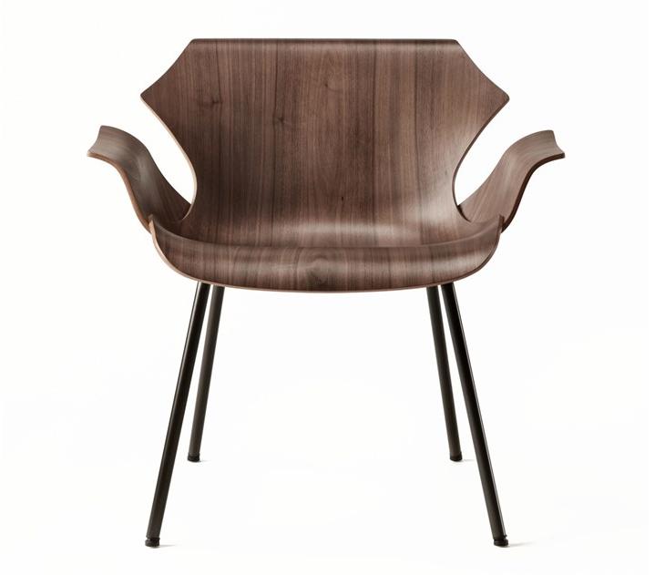 BassamFellows Кресло из стали и дерева с подлокотниками Petal Cb-295m - Вид №1