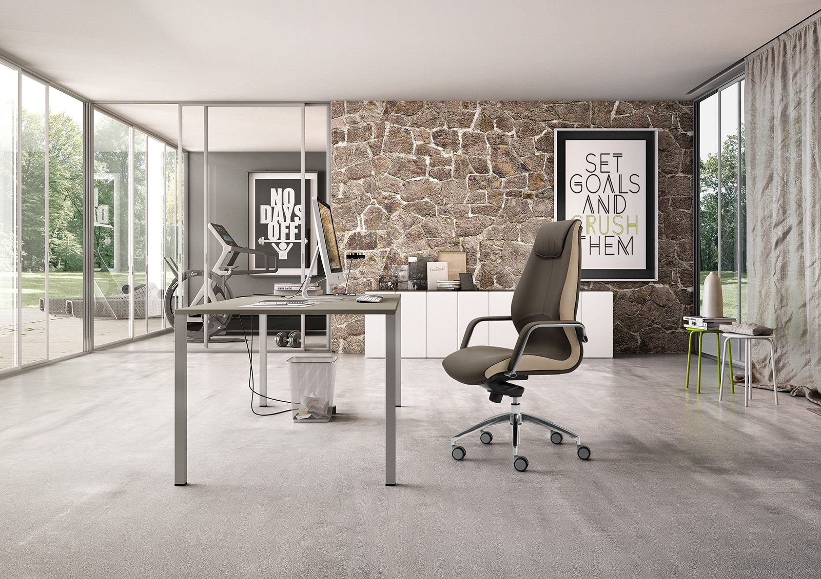 Кожаное вращающееся офисное кресло с подголовником Leyform Wave ARCH-00006785 - Вид №5