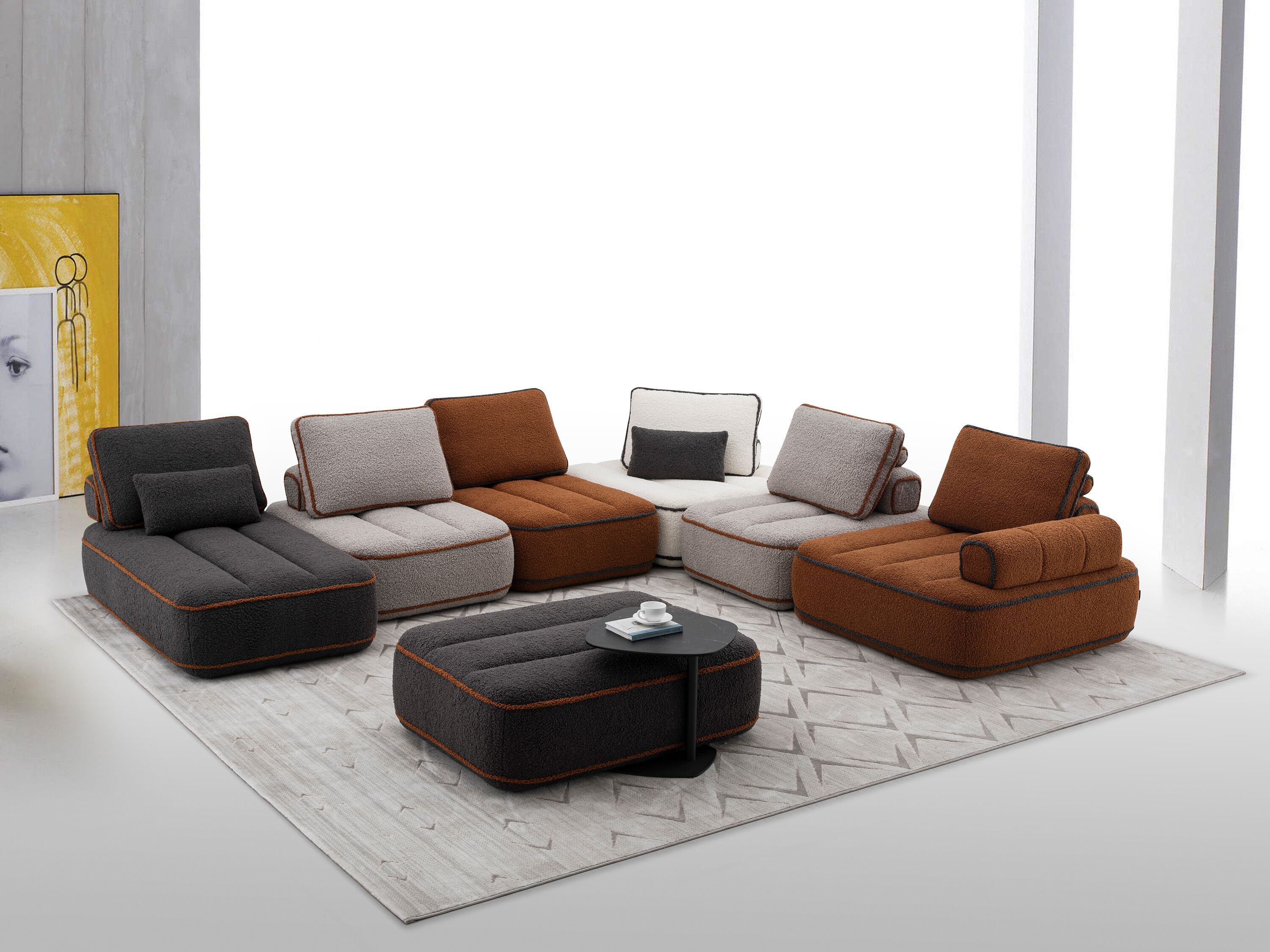 4-местный модульный тканевый диван с полуостровом CAMPO DE' FIORI SUNLIGHT ARCH-00132090 - Вид №7