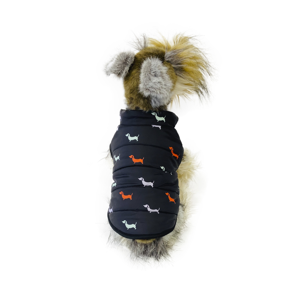 ПР0057573 Жилет для собак "Таксы"черный М Ломинар 