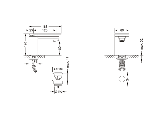 Смеситель для раковины, однорычажный JOERGER Plateau 630.10.333.000 - Вид №1