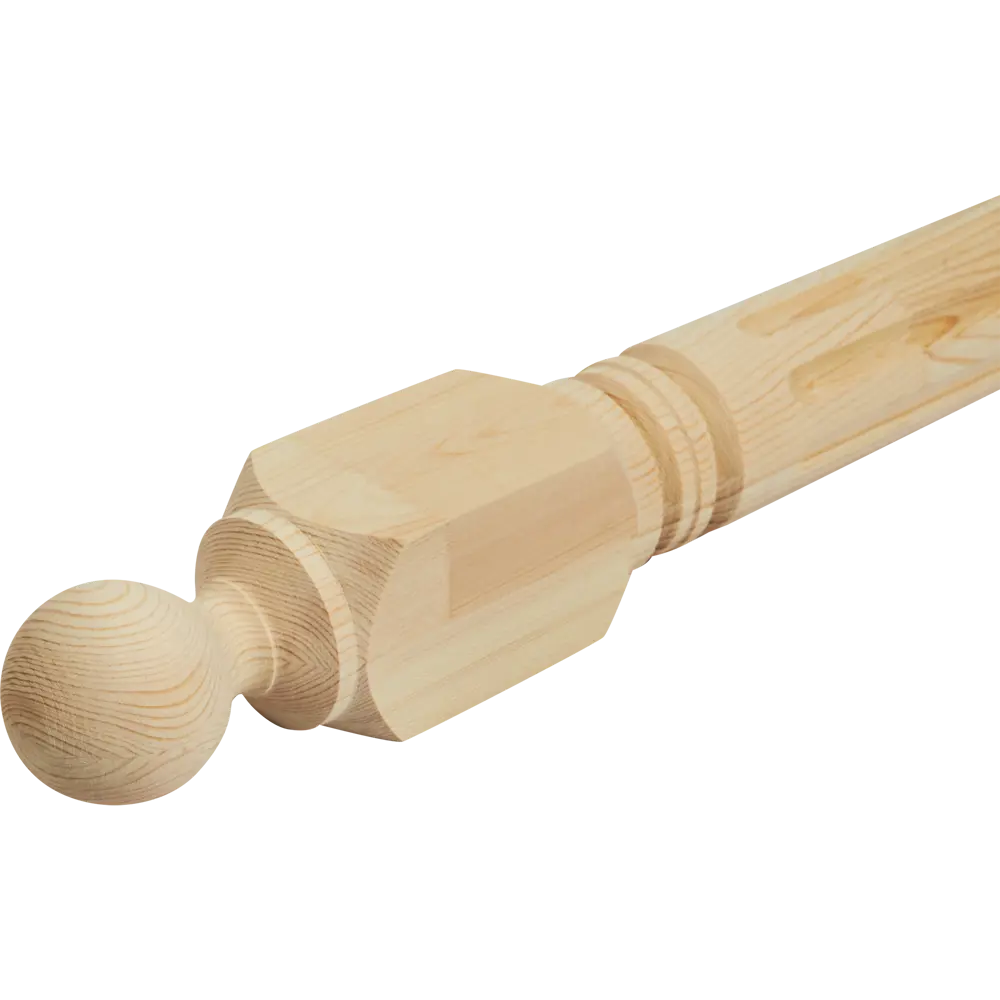 Столб цельный точеный хвоя сорт Экстра 1178x90x90 мм Santreyd Римский STLM-2039765 - Вид №1