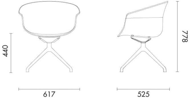Grado Design Офисный стул из полипропилена с 4-мя спицами на козелке Queen Que-ch-05 - Вид №3