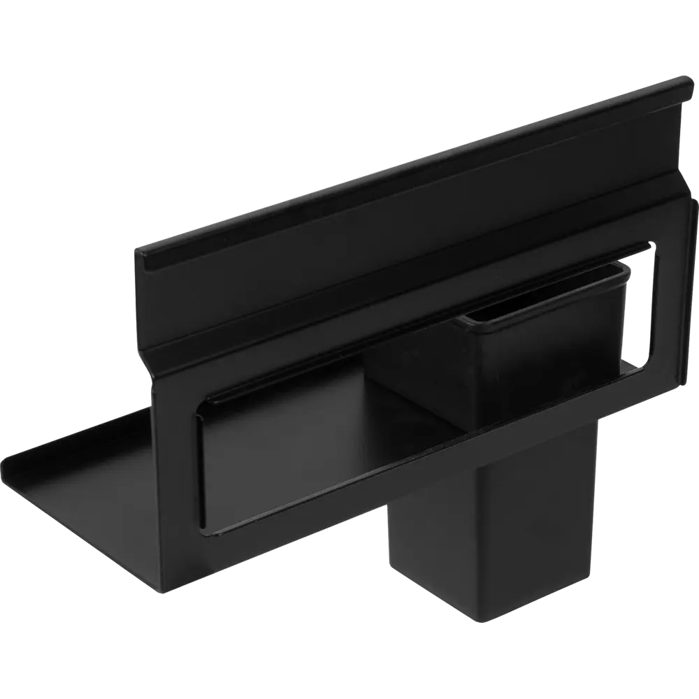 Стакан для зубных щеток Swensa Lund для рейлинга с полкой металл пластик цвет черный STLM-2063095 - Вид №1