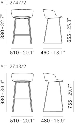 Pedrali Табурет из саночной ткани Babila sun-id-1476176 - Вид №1