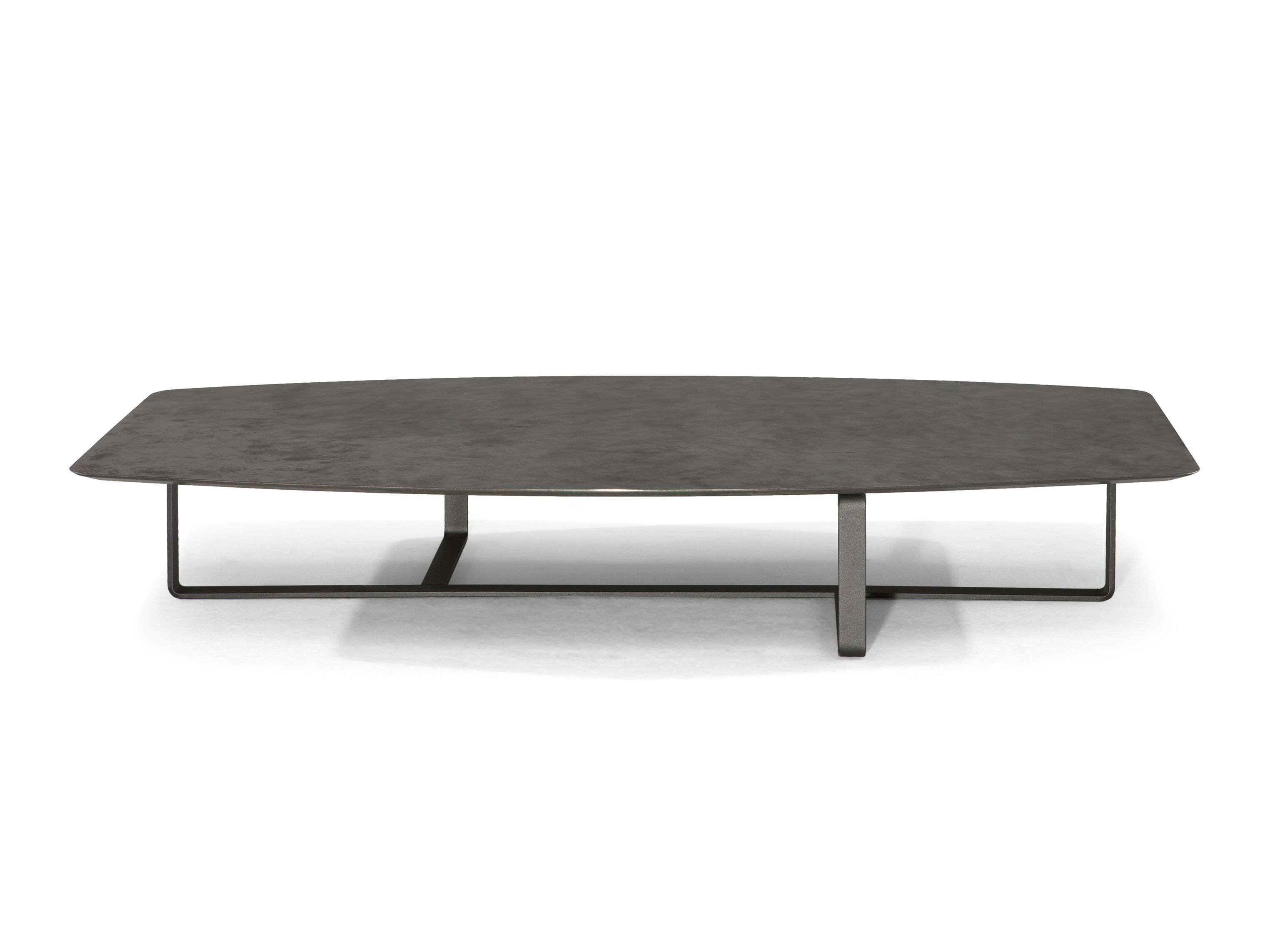 Низкий прямоугольный журнальный столик с столешницей из нержавеющей стали Natuzzi Italia время ARCH-00135443 - Вид №1
