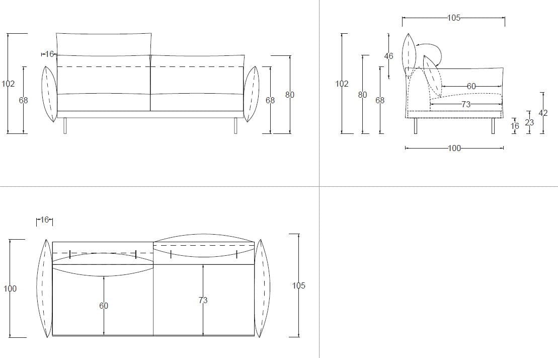 3-местный тканевый диван с подголовником Twils NUBES ARCH-00067630 - Вид №4
