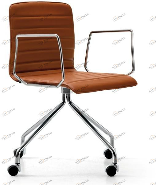 Quinti Sedute Офисное кресло в коже на жердочке с колесами Rudy sun-id-1479057