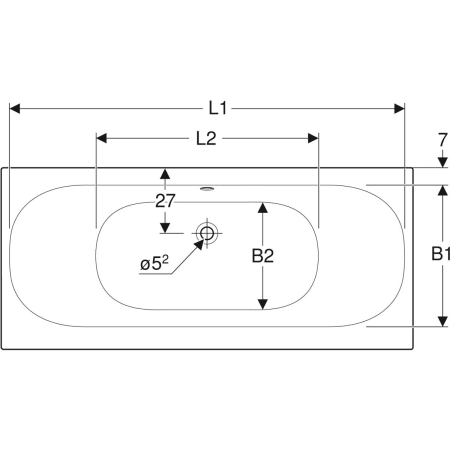 554.045.01.1 Прямоугольная ванна Geberit Soana, с узкими краями, Duo Geberit  - Вид №2