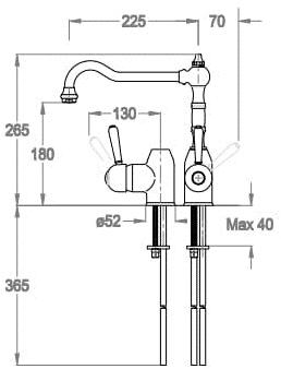 Fir Italia Смеситель для кухни на столешнице, хромированный Classic kitchens 7175102 - Вид №1