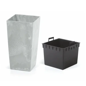 Кашпо для цветов Prosperplast Urbi Square 40x75x40 см v91.5 л пластик светло-серый 89089535 STLM-2028756
