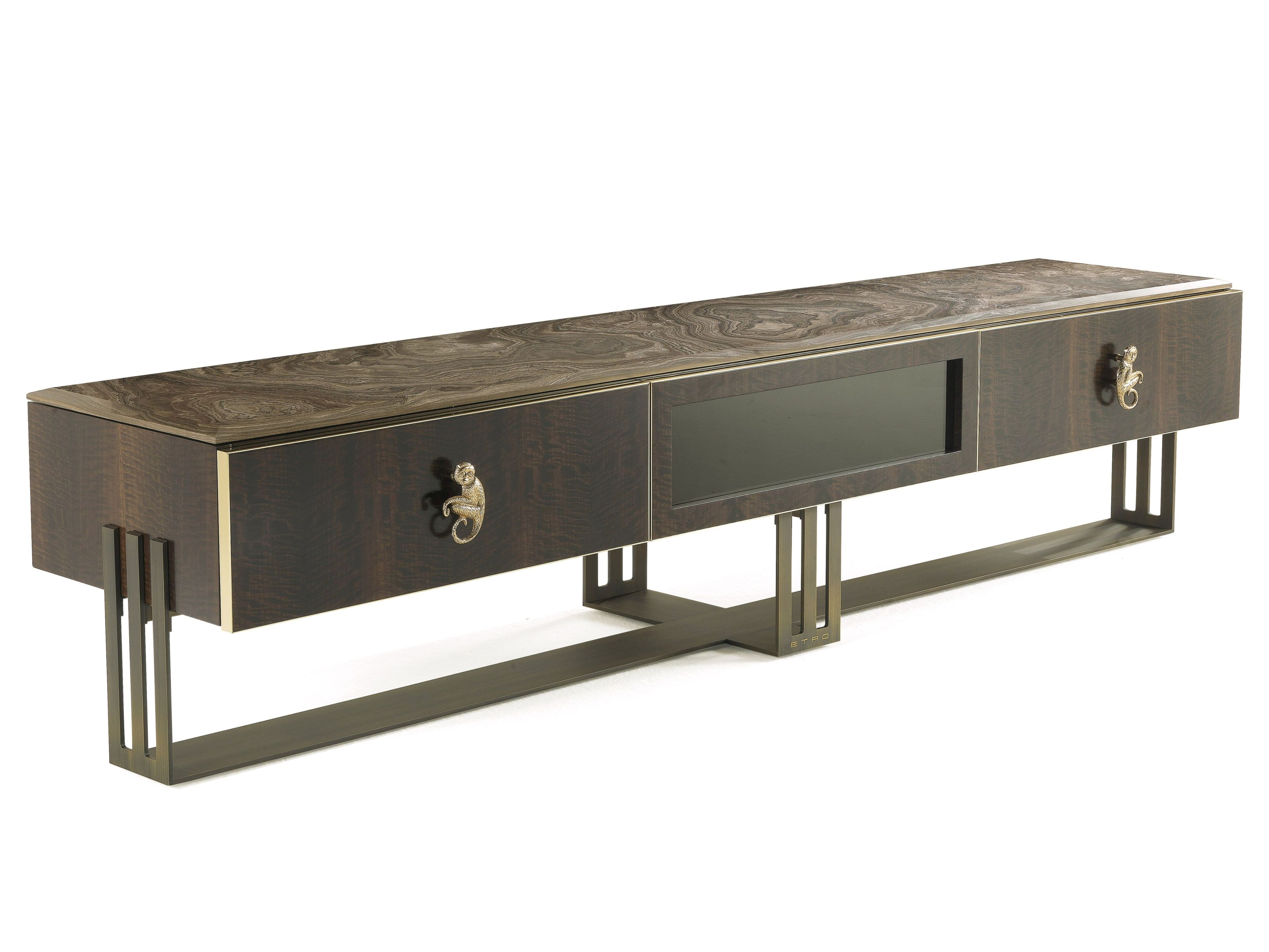 Эвкалиптовый низкий ТВ-шкаф с ящиками ETRO Home Interiors Klee ARCH-00065391 - Вид №1