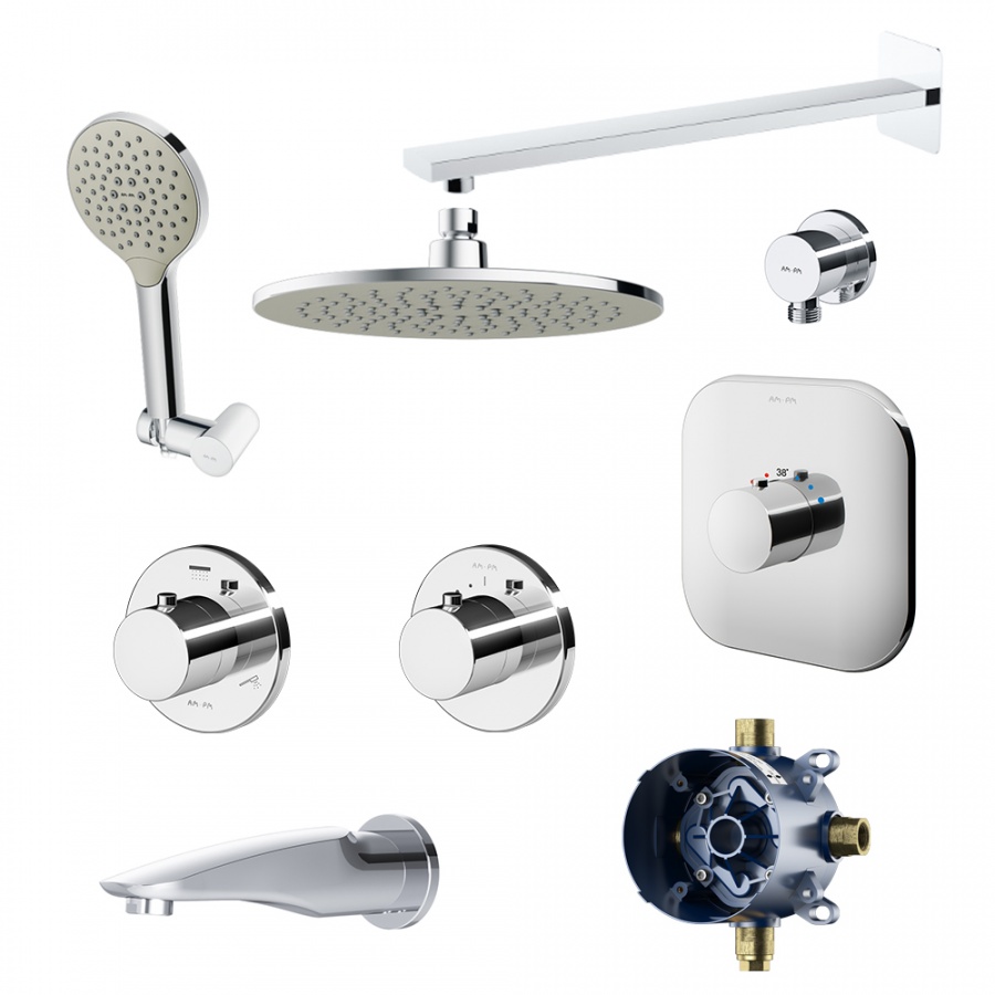 FM0060000 набор скрытого монтажа на 3 потребителя хром шт. AM.PM 