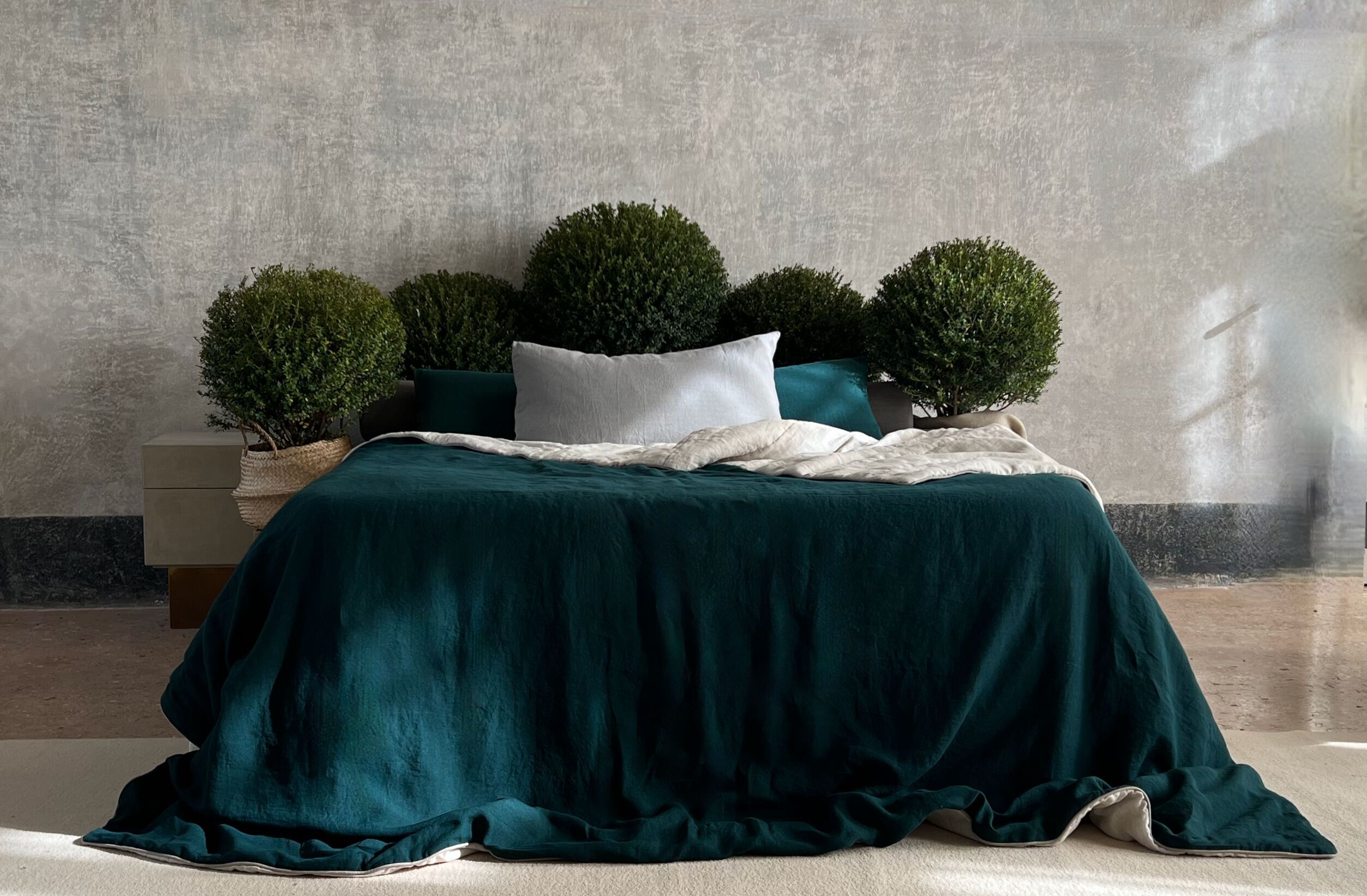 Двустороннее льняное одеяло с окантовкой Once Milano LINEN BLANKET WITH PIPING ARCH-00002763 - Вид №1