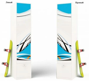 Шкаф ABC-KING с 1й дверью La-Man голубой левый