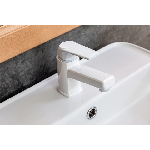 OneLife by Orange P02-021w однозахватный полимерный смеситель для раковины, цвет белый Графит sun-id-1517300 - Вид №3