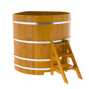 2324 Купель угловая из лиственницы Рустик 1,37х1,37х1,4 натуральная Alyarus