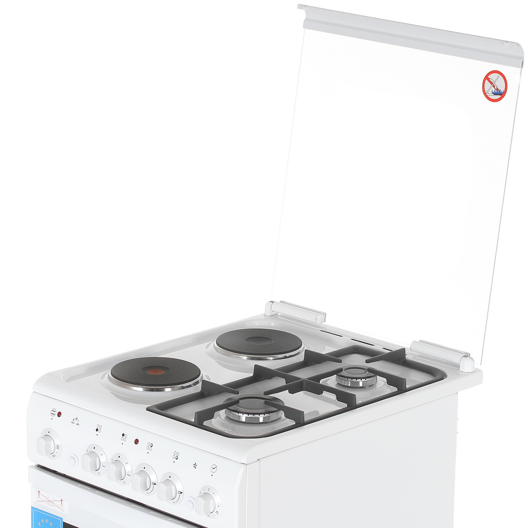 5301110 Комбинированная плита De Luxe 506022.05гэ (кр) чр 030 белый STDN-0131455 - Вид №7