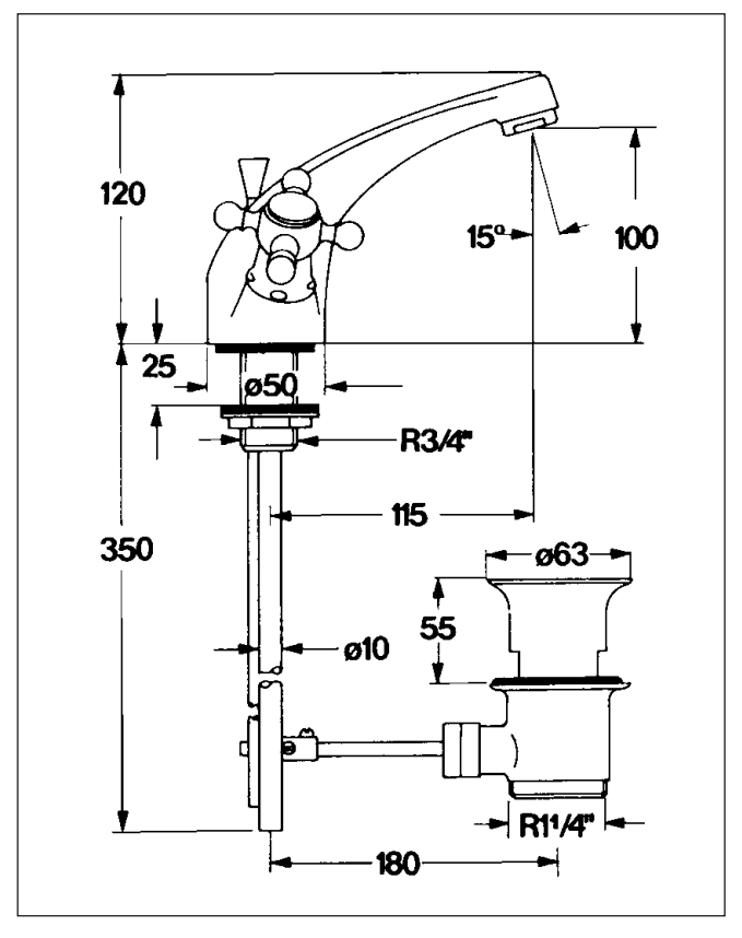 Смеситель для раковины Kaja Romanze 21632-С 21632С - Вид №1