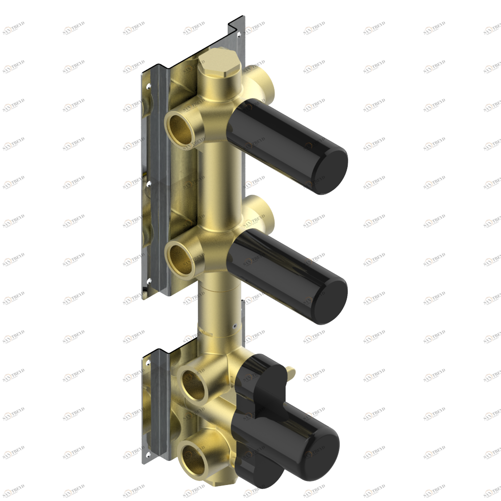 D4A-1420A Скрытая часть термостатического смесителя с 2 выходами — без накладной гарнитуры Thg-paris Harry Без отделки 