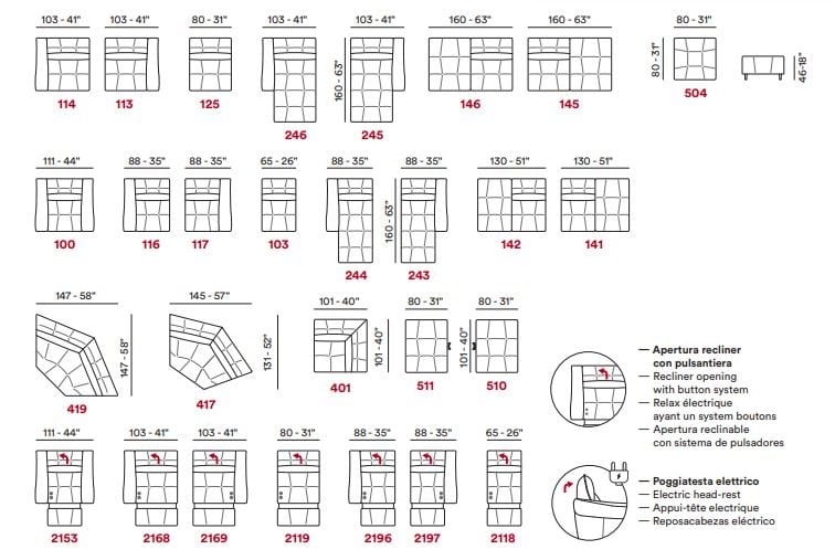 Кожаный диван с откидной спинкой Max Divani LEONARDO ARCH-00122010 - Вид №3