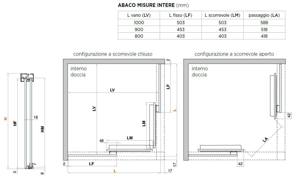 Стеклянная угловая квадратная душевая кабина с раздвижной дверью Saint-Gobain - Logli Doccia35 ARCH-00004185 - Вид №1