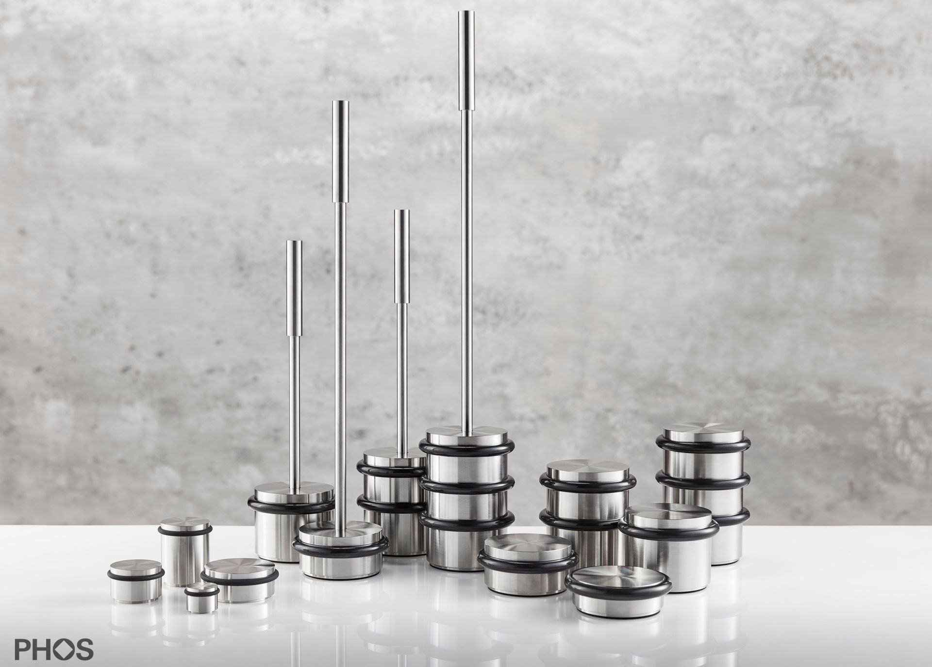 TSB70-30 Дверной стопор напольный, без шурупов, ø70 мм, высота 3 см. PHOS  - Вид №3