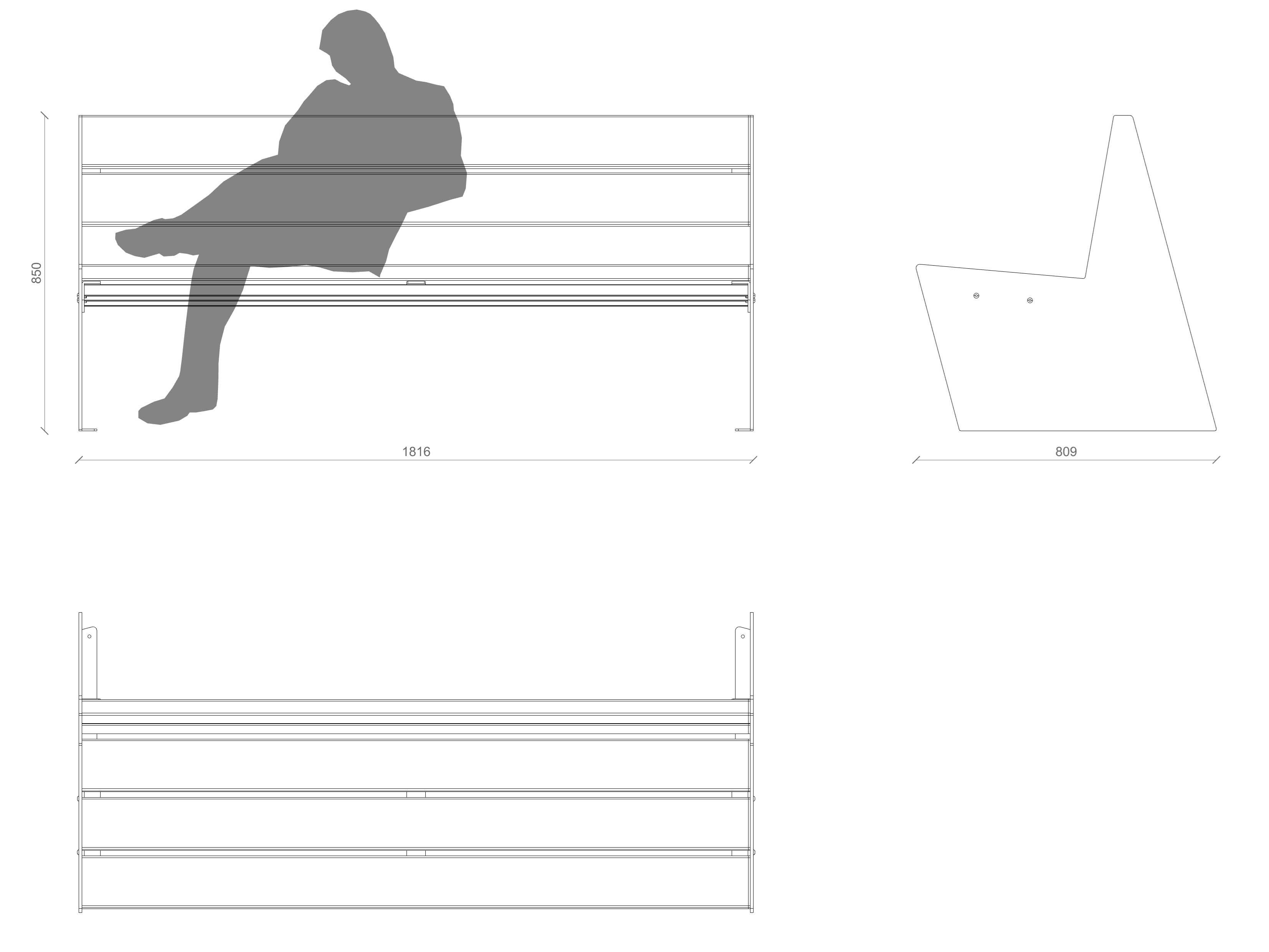 Скамья из окуме со спинкой Lazzari Sharp ARCH-00087617 - Вид №23