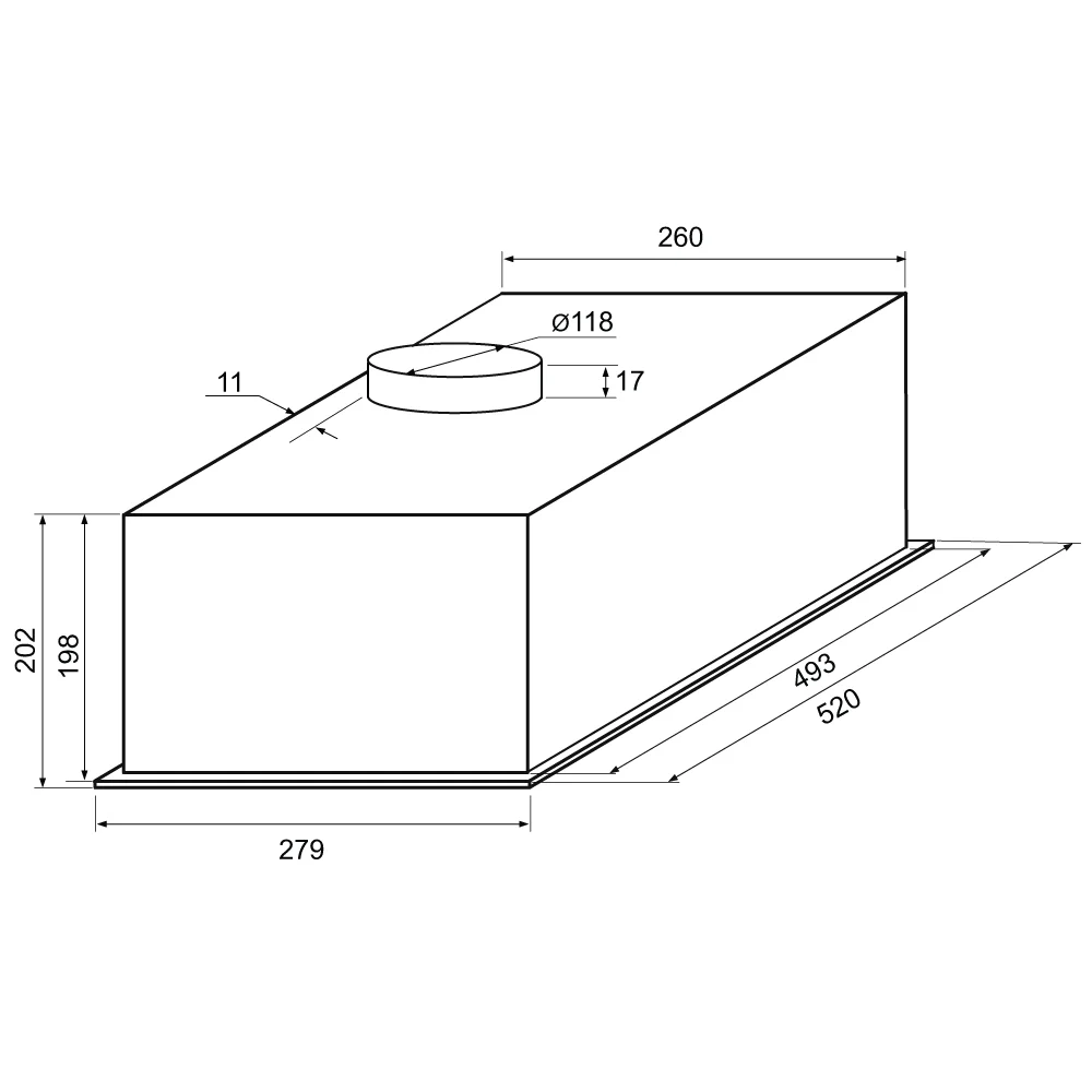 9100506 Вытяжка полновстраиваемая KRONA WERMUT 600 DN PB белый STDN-0085845 - Вид №9
