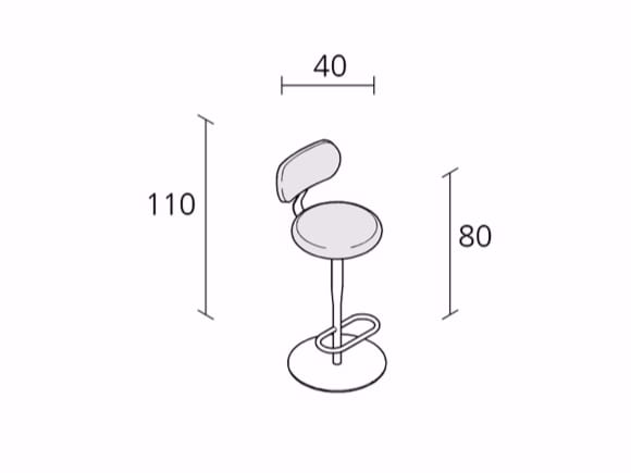Высокий поворотный стул из ткани Alias ARCH-00027166 - Вид №3