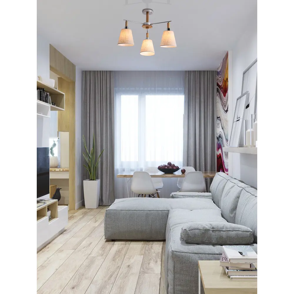 Люстра Lamplandia Antolla L1474, 3 лампы, 12 м², цвет никель/серый STLM-2021820 - Вид №7