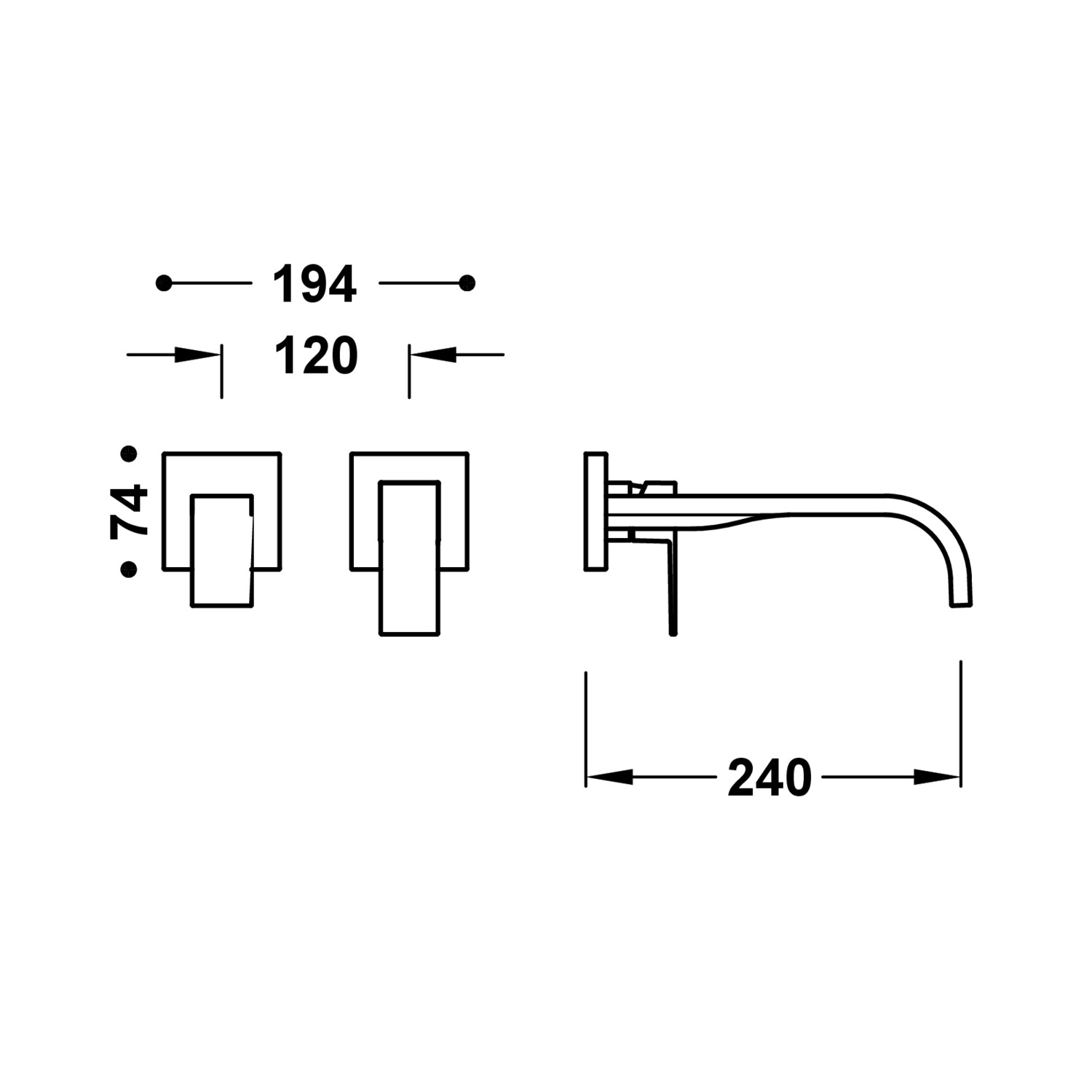 Видимая часть CUADRO для корпуса встраиваемой раковины-00630022 TRES  - Вид №1