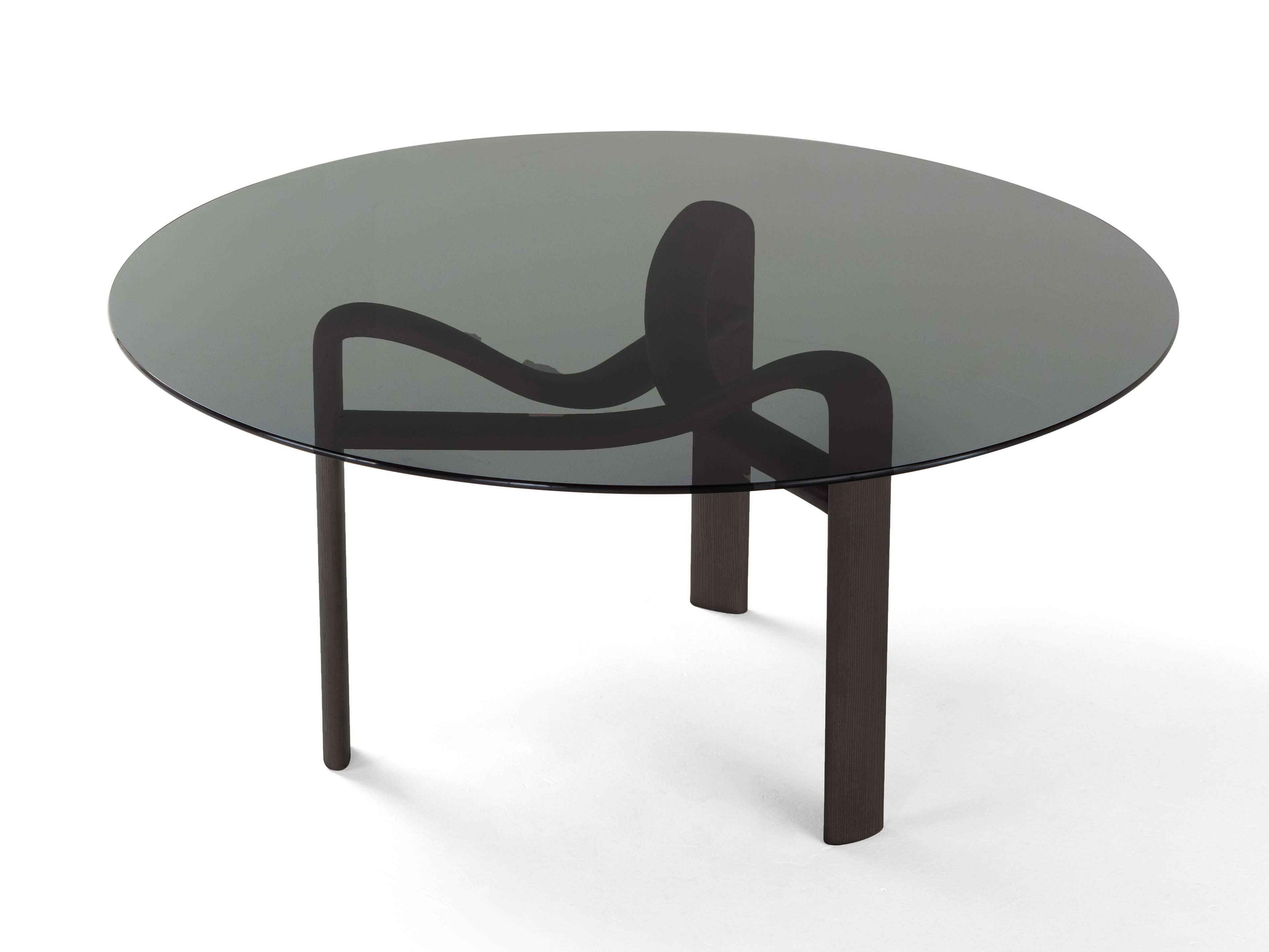 Круглый обеденный стол из дерева и стекла Amura ARCH-00026950 - Вид №8