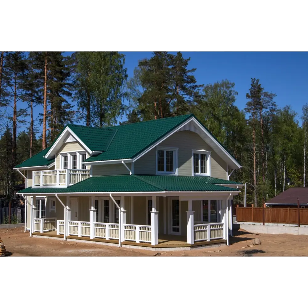 Металлочерепица 0.5 мм ГОСТ 1170x1180 мм RAL 6005 зеленый Grand Line STLM-2203837 - Вид №2