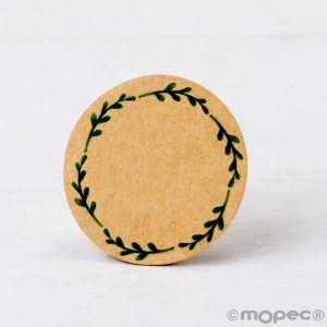 X443 Клейкая этикетка kraft crown of branches pack 120uds. Dekoraniaevents Bodas