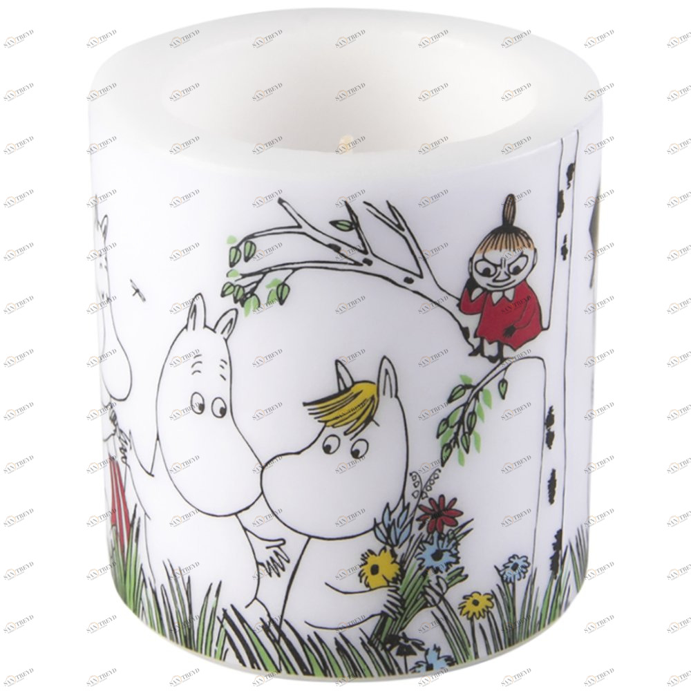 Свеча большая Moomin "Счастливое семейство", 8 см LE-VILLAGE СОВРЕМЕННЫЙ 222008 Белый 