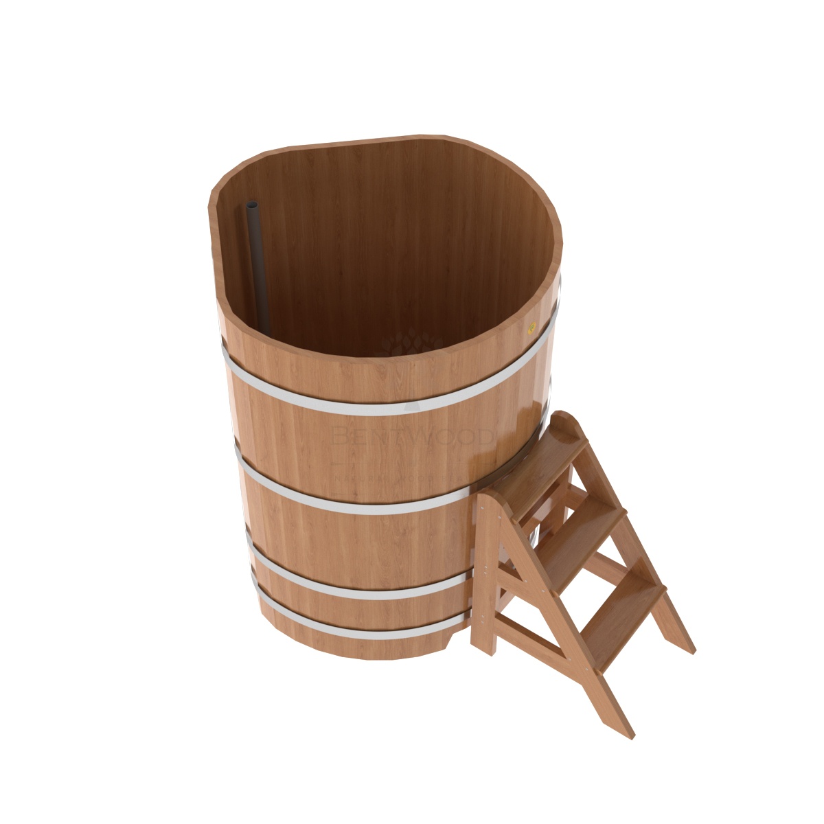 1349 Купель угловая из дуба 1,03х1,03х1,4 натуральная Alyarus  - Вид №1