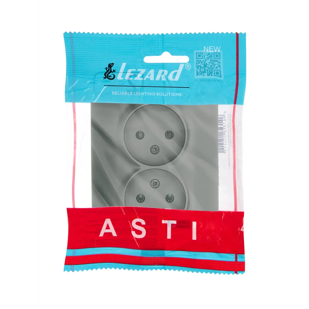 Розетка двойная встраиваемая Lezard Asti без заземления цвет платина 89385436 STLM-2101084 - Вид №3