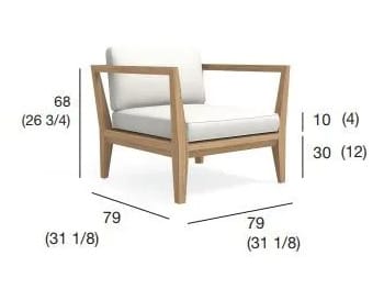 Садовое кресло из тикового дерева с подлокотниками RODA Teka ARCH-00051714 - Вид №2
