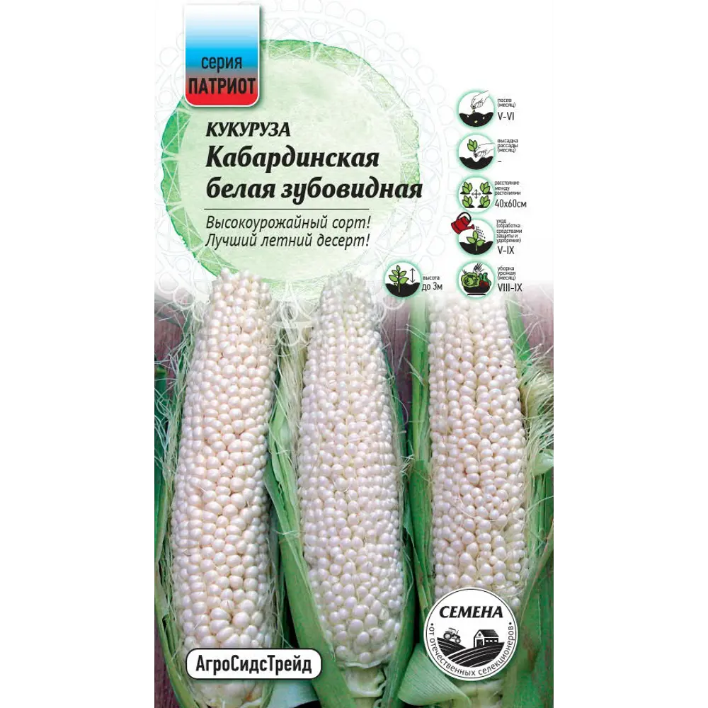 Семена овощей Патриот кукуруза зубовидная Кабард белая 89405191 STLM-2061613 Santreyd 