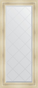 BY 4160 Зеркало с гравировкой в багетной раме - травленое серебро 99 mm EVOFORM Exclusive-G