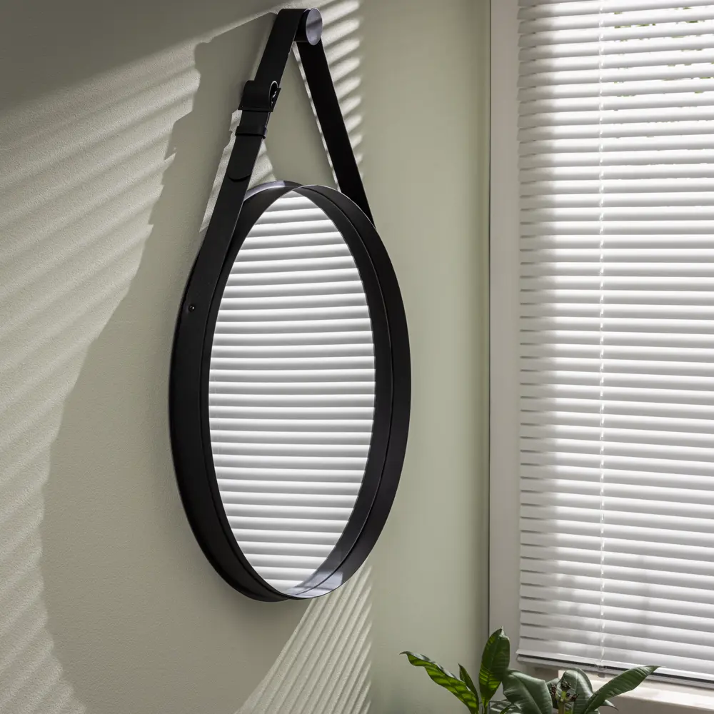 INSPIRE Barbier — круглое зеркало с ременной рамой 43 см 86484835 STLM-1443072