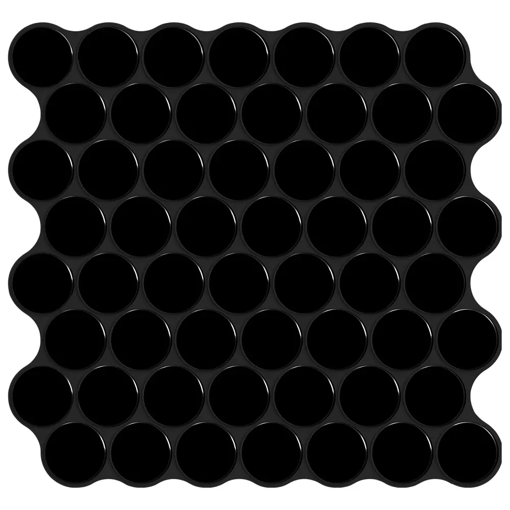 Наклейка декоративная 3D мозаика Черная роса 25x25 см FBRUSH STLM-2035403