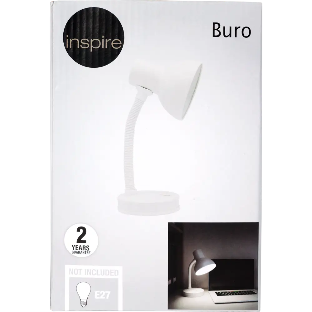 Настольная лампа Inspire Buro E27x40 Вт цвет белый 81956471 STLM-2169368  - Вид №5