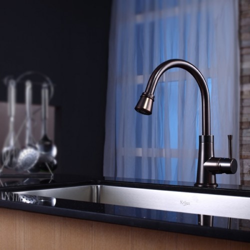 KHU100-30-KPF2220SN-KSD33BN Накладная раковина на столешницу  прямоугольная Krausru  - Вид №6